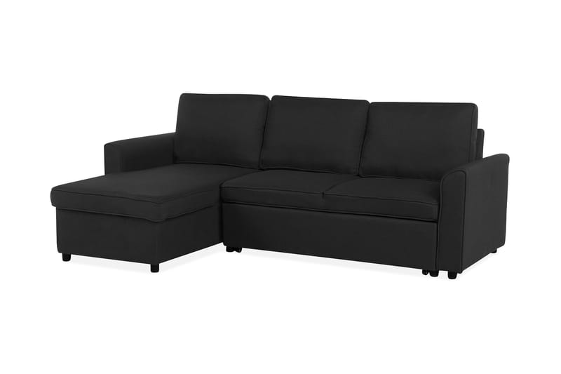 Nesna Hjørnesofa 228 cm - Sort - 3 personers sofa med chaiselong - Sofa med chaiselong