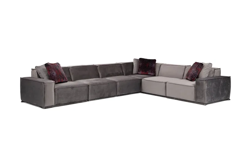 Nightcap Sofa m. Chaiselong 6-Pers., Grå