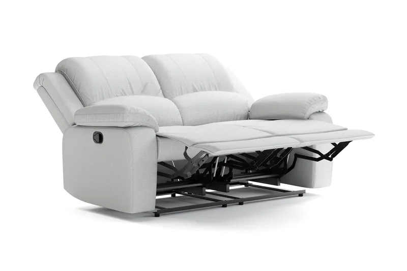 Norbo Lille Recliner Sofa - Fällbar sofa 2-personers - Biografsofa i stof - Lysegrå - Møbler - Sofaer - Recliner sofaer - 2 personers biografsofa & reclinersofa