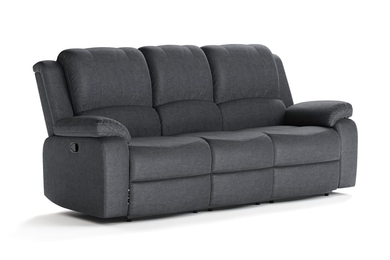 Norbo Recliner Sofa - Fällbar sofa 3-personers - Biografsofa i stof, Mørkegrå