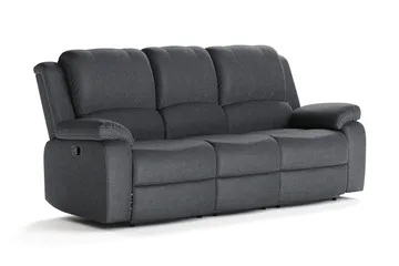 Norbo Recliner Sofa - Fällbar sofa 3-personers - Biografsofa i stof - Mørkegrå - Møbler - Sofaer - 3 personers sofa