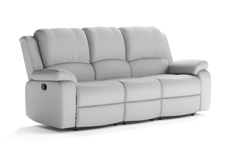 Norbo Recliner Sofa - Fällbar sofa 3-personers - Biografsofa i stof, Lysegrå