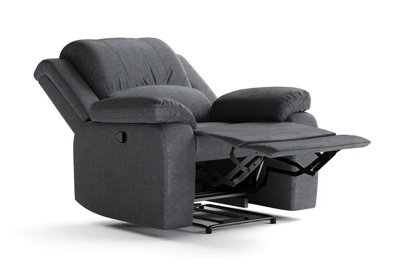 Norbo Recliner Sofa Gruppe 3+1 - Fällbar sofa lænestol - Biografsofa i Stof - Mørkegrå - Møbler - Sofaer - Sofagrupper