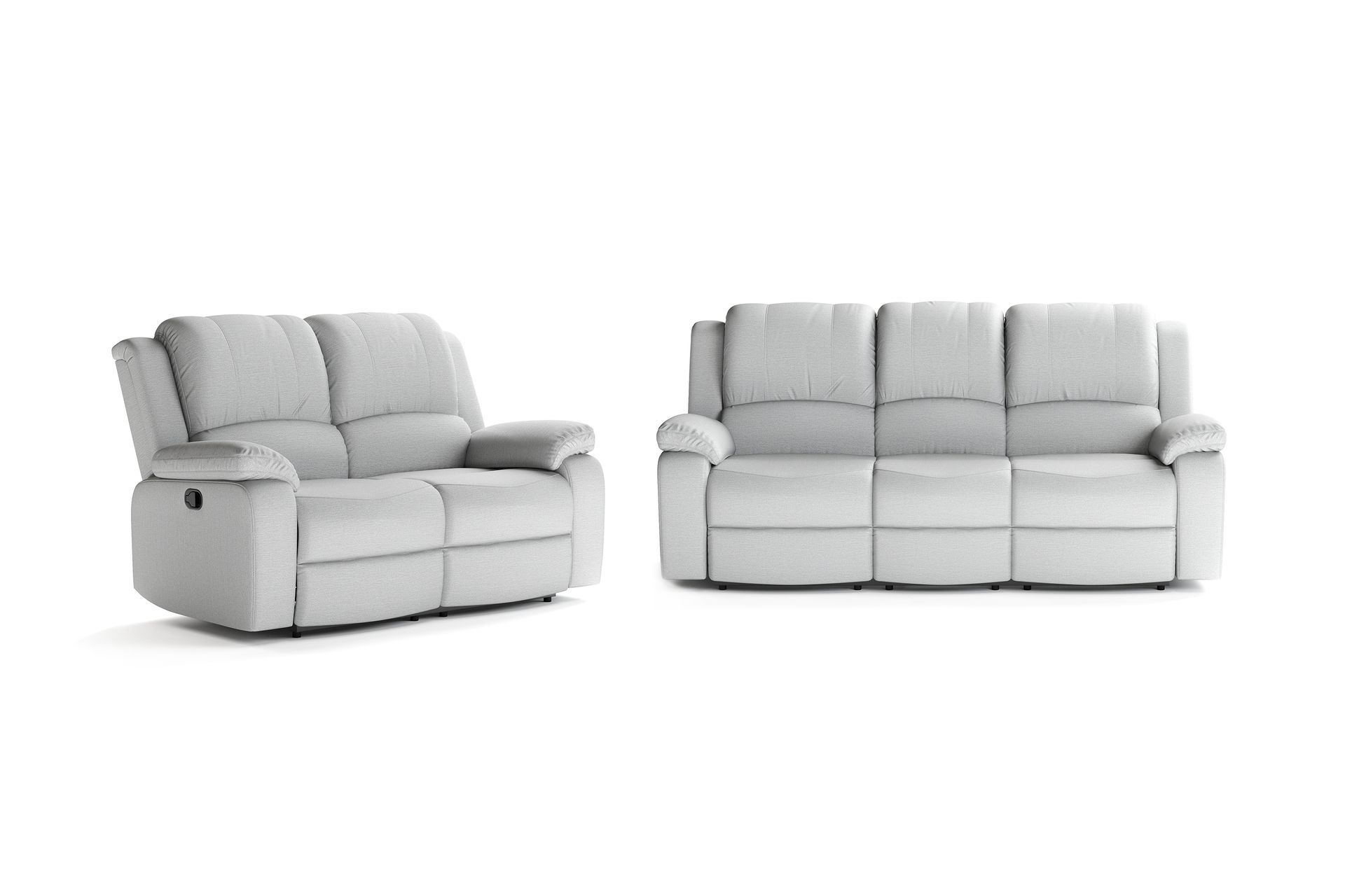 Norbo Recliner Sofa Gruppe 3+2 - Fällbar sofa lænestol - Biografsofa i Stof - Grå - Møbler - Sofaer - Sofagrupper