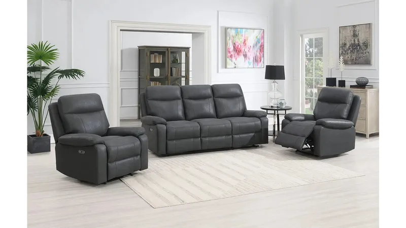 Norvian reclinersofa 3-personers elektrisk - Sort - Møbler - Sofaer - Recliner sofaer