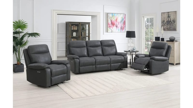 Norvian reclinersofa 3-personers elektrisk - Sort - Møbler - Sofaer - 3 personers sofa