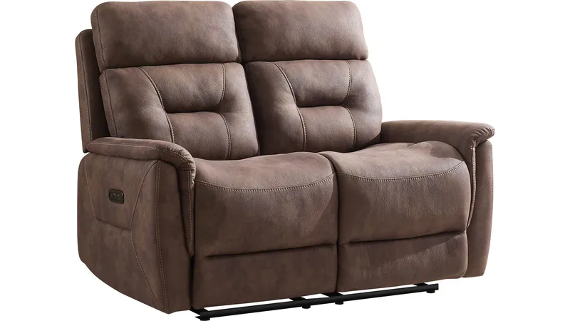 Novira 2-personers reclinersofa elektrisk, Brun