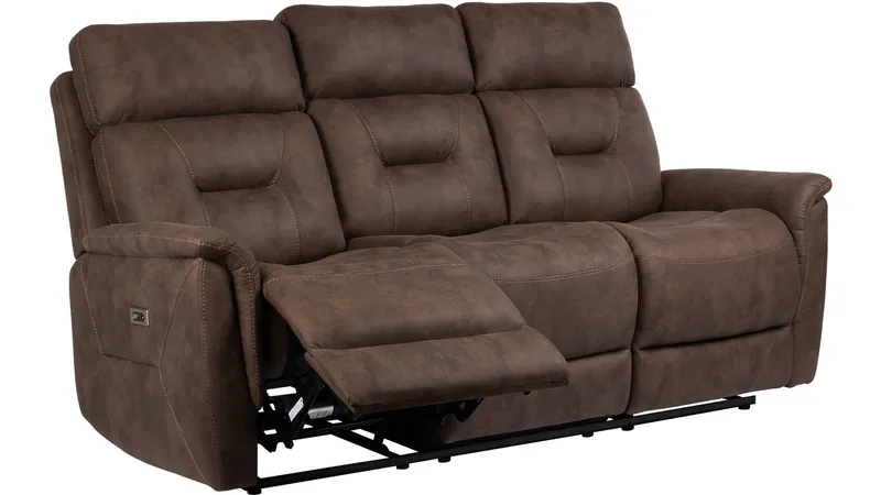 Novira 3-personers reclinersofa elektrisk, Brun