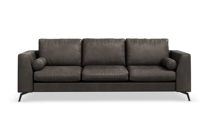 Ocean Lyx 3-personers Sofa i Kunstlæder, Mørkegrå