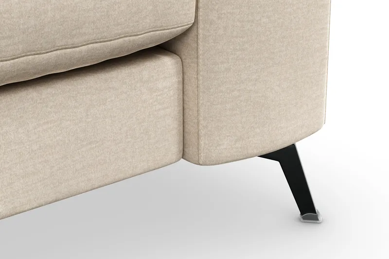 Ocean Lyx 3-personers Fløjlssofa med Nakkeruller - Beige - Møbler - Sofaer - Velour sofaer