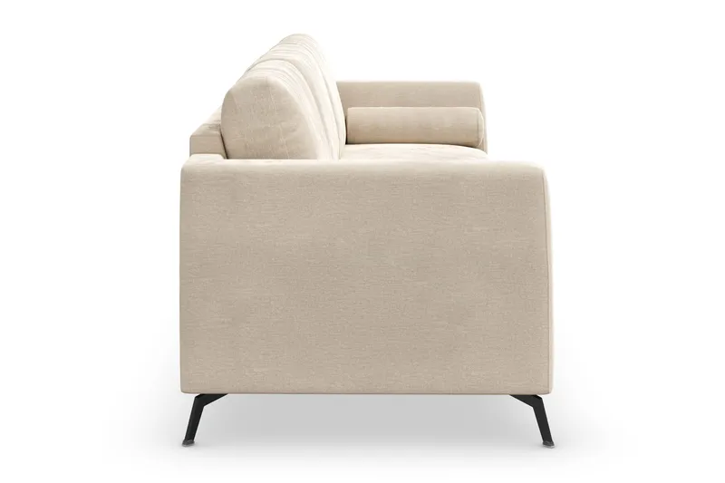 Ocean Lyx 3-personers Fløjlssofa med Nakkeruller - Beige - Møbler - Sofaer - Velour sofaer