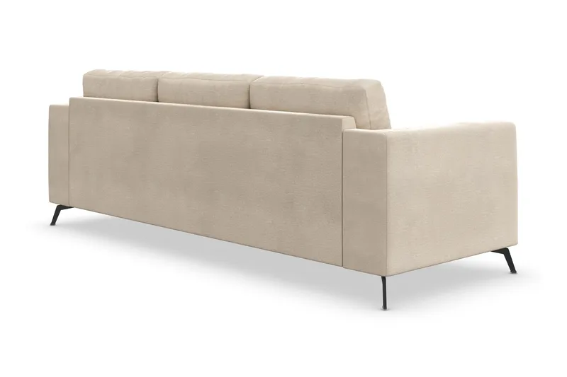 Ocean Lyx 3-personers Fløjlssofa med Nakkeruller - Beige - Møbler - Sofaer - Velour sofaer
