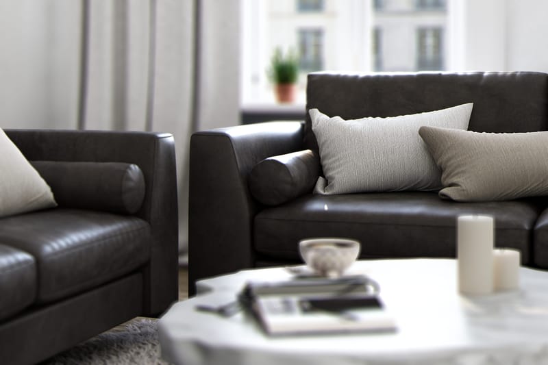 Ocean Lyx 3-personers Sofa i Kunstlæder - Mørkegrå - Møbler - Sofaer - Lædersofaer