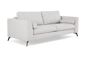Ocean Lyx 3-personers Sofa med Nakkeruller 222 cm i Stof - Beige|Hvid|Grå - Møbler - Sofaer - 3 personers sofa