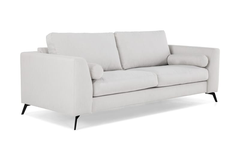 Ocean Lyx 3-personers Sofa med Nakkeruller 222 cm i Stof - Beige|Hvid|Grå - Møbler - Sofaer - 3 personers sofa
