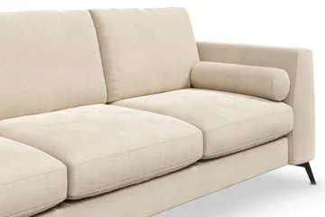 Ocean Lyx 3-personers Fløjlssofa med Nakkeruller - Beige - Møbler - Sofaer - Velour sofaer