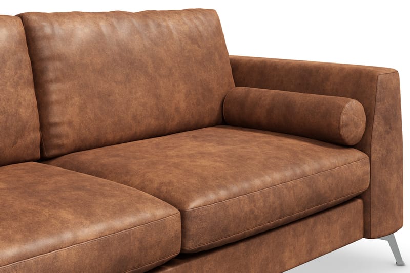 Ocean Lyx 3-personers Sofa i Kunstlæder - Brun - Møbler - Sofaer - Lædersofaer