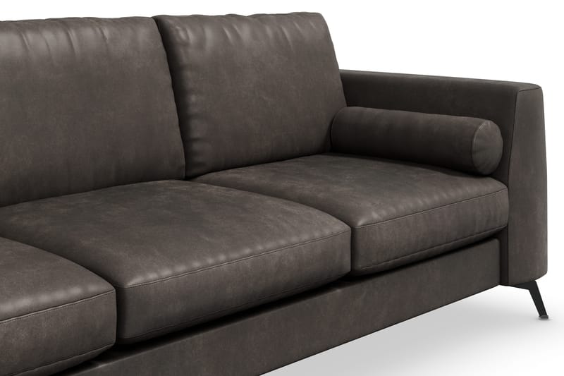 Ocean Lyx 3-personers Sofa i Kunstlæder - Mørkegrå - Møbler - Sofaer - Lædersofaer