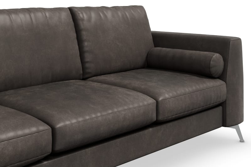 Ocean Lyx 3-personers Sofa i Kunstlæder - Mørkegrå - Møbler - Sofaer - Lædersofaer