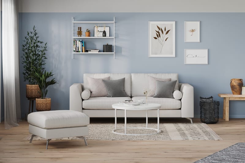 Ocean Lyx 3-personers Stofsofa - Lysegrå - Møbler - Sofaer - 3 personers sofa
