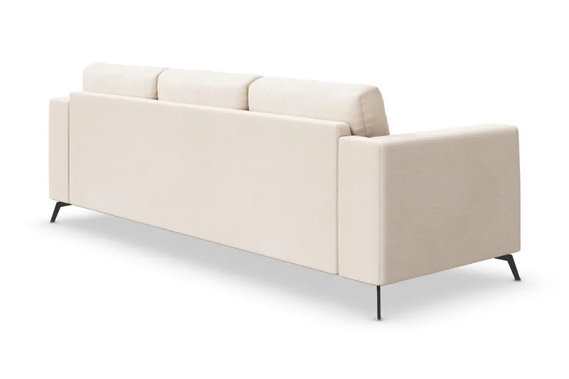 Ocean Lyx 4-personers Chenillesofa med Nakkeruller - Beige - Møbler - Sofaer - 4 personers sofa