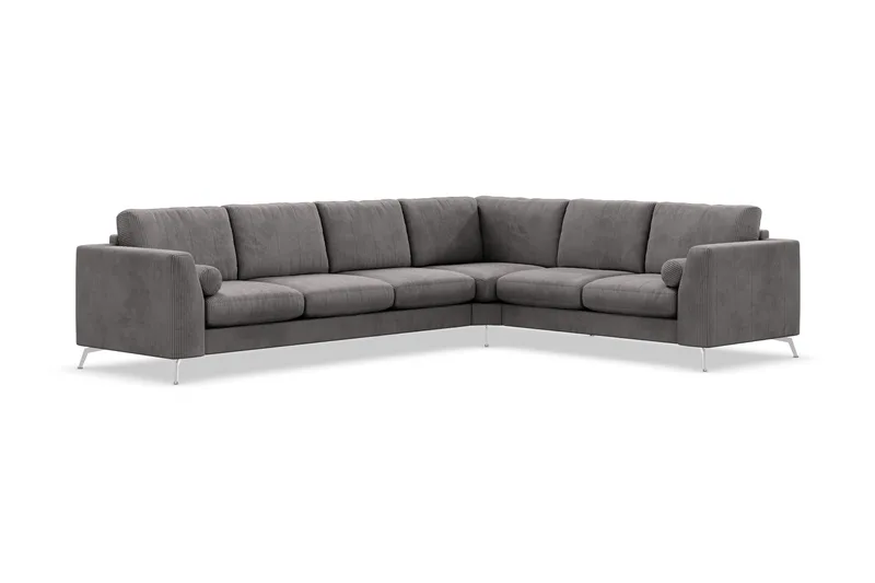 Ocean Lyx 5-personers Vendbar L-formet Hjørnesofa i Manchester - Mørkegrå - Møbler - Sofaer - Hjørnesofa