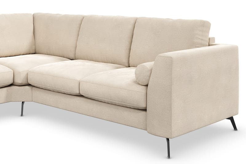 Ocean Lyx 5-personers Vendbar L-formet Hjørnesofa i Fløjl - Beige - Møbler - Sofaer - Hjørnesofa