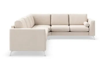 Ocean Lyx 5-personers Vendbar L-formet Hjørnesofa i Stof - Beige - Møbler - Sofaer - Hjørnesofa