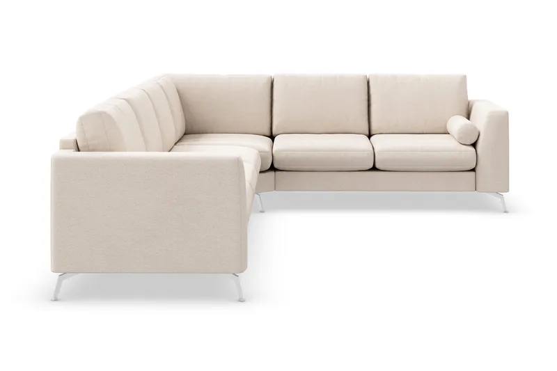 Ocean Lyx 5-personers Vendbar L-formet Hjørnesofa i Stof - Beige - Møbler - Sofaer - Hjørnesofa