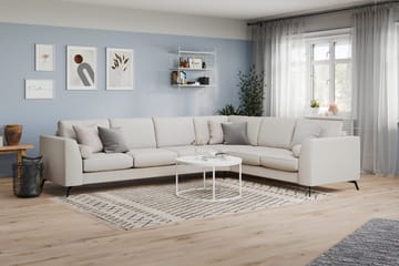 Ocean Lyx 5-personers Vendbar L-formet Hjørnesofa i Stof - Lysegrå - Møbler - Sofaer - Hjørnesofa