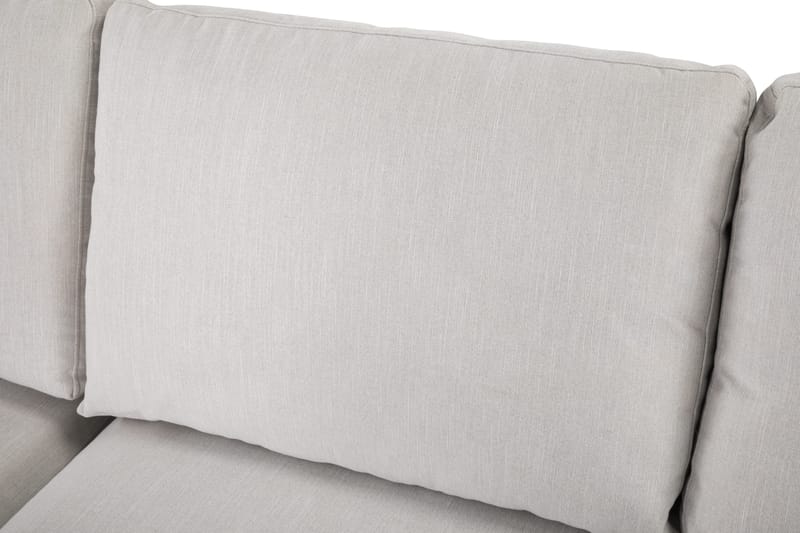 Ocean Lyx 6-personers Venstrevendt U-formet Sofa med Divan og Chaiselong + Fodskammel i Stof - Lysegrå - Møbler - Sofaer - U Sofa