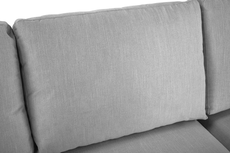 Ocean Lyx 6-personers Højrevendt U-formet Sofa med Divan og Chaiselong + Fodskammel i Stof - Grå - Møbler - Sofaer - U Sofa