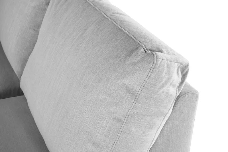 Ocean Lyx 6-personers Højrevendt U-formet Sofa med Divan og Chaiselong + Fodskammel i Stof - Grå - Møbler - Sofaer - U Sofa