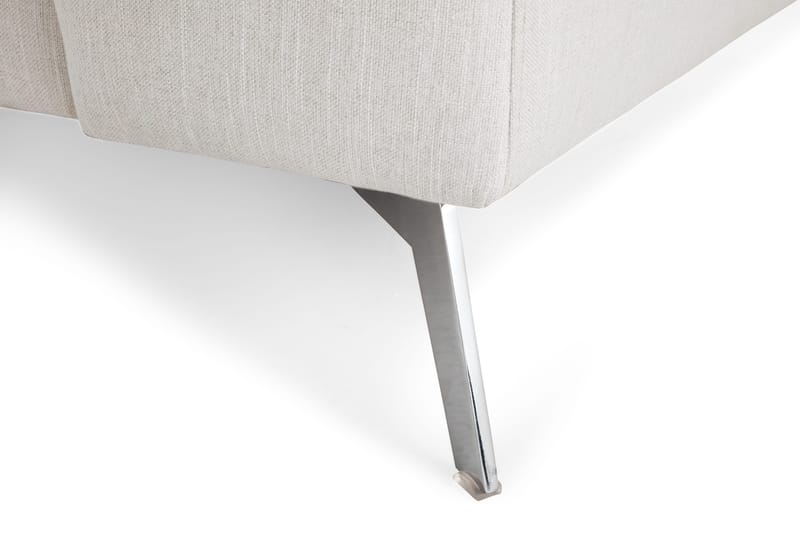 Ocean Lyx 6-personers Venstrevendt U-formet Sofa med Divan og Chaiselong + Fodskammel i Stof - Lysegrå - Møbler - Sofaer - U Sofa