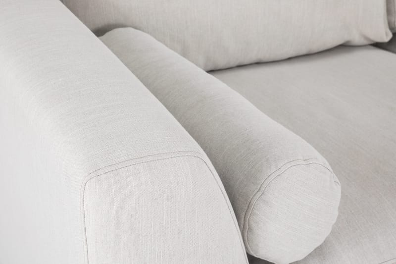 Ocean Lyx 6-personers Venstrevendt U-formet Sofa med Divan og Chaiselong + Fodskammel i Stof - Lysegrå - Møbler - Sofaer - U Sofa