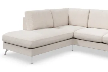 Ocean Lyx 6-personers Venstrevendt U-formet Sofa med Divan og Chaiselong + Fodskammel i Stof - Beige - Møbler - Sofaer - U Sofa