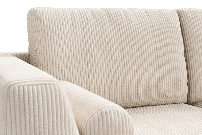 Ocean Lyx 6-personers Højrevendt U-formet Sofa med Divan og Chaiselong + Fodskammel i Manchester - Beige - Møbler - Sofaer - U Sofa