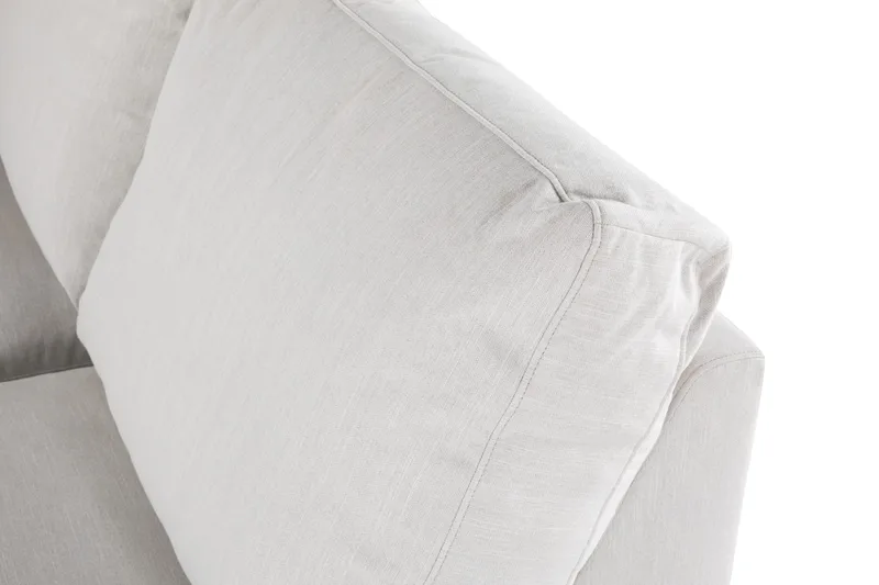 Ocean Lyx 6-personers Venstrevendt U-formet Sofa med Divan og Chaiselong + Fodskammel i Stof - Lysegrå - Møbler - Sofaer - U Sofa