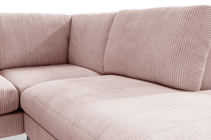 Ocean Lyx 6-personers Højrevendt U-formet Sofa med Divan og Chaiselong + Fodskammel i Manchester - Rosa - Møbler - Sofaer - U Sofa