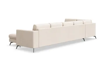 Ocean Lyx 6-personers venstrevendt U-formet sofa med divan og chaiselong + fodskammel i stof - Beige - Møbler - Sofaer - U Sofa