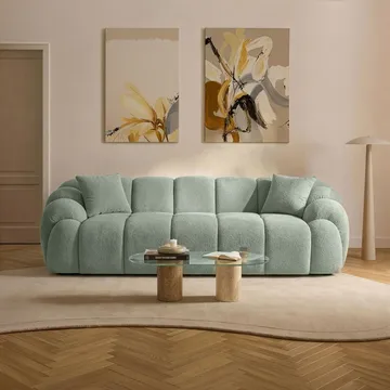 Octavio 3-personers Sofa Bobleformet i Stof - Turkis - Møbler - Sofaer - 3 personers sofa