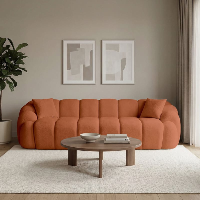 Octavio 4-personers sofa 268x70x80 cm - Fliserød - Møbler - Sofaer - 4 personers sofa