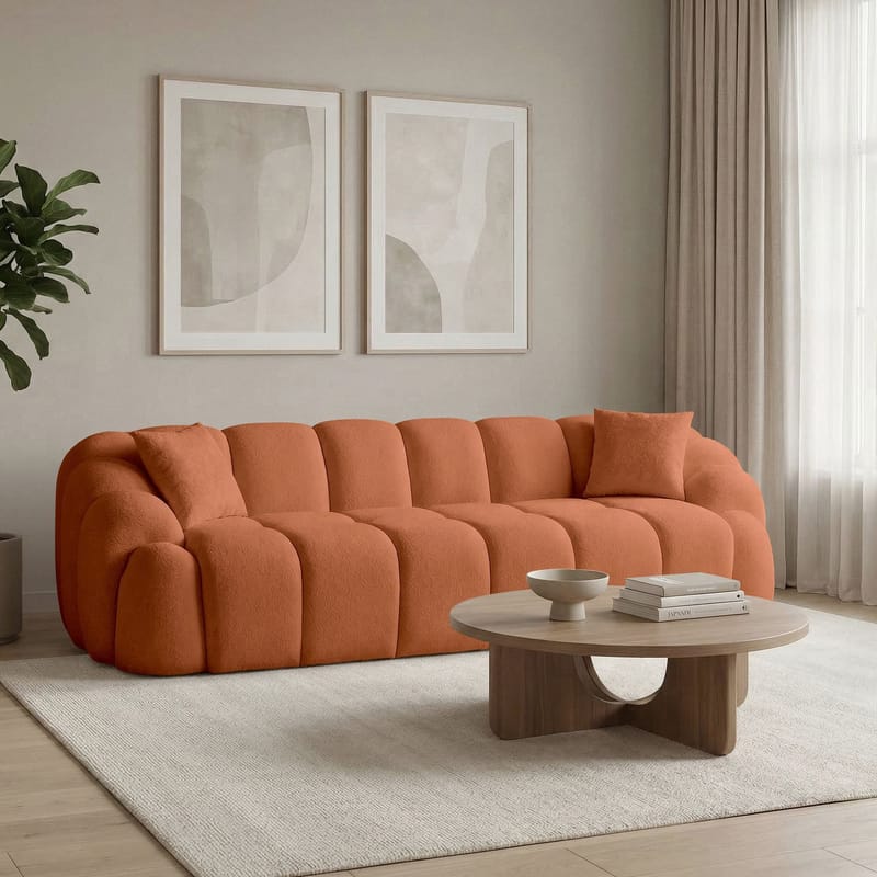 Octavio 4-personers sofa 268x70x80 cm - Fliserød - Møbler - Sofaer - 4 personers sofa