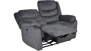 Olvani 2-personers reclinersofa i stof elektrisk - Grå - Møbler - Sofaer - Recliner sofaer - 2 personers biografsofa & reclinersofa