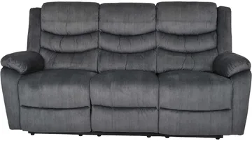 Olvani 3-personers reclinersofa i stof elektrisk - Grå - Møbler - Sofaer - 3 personers sofa
