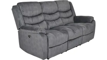Olvani 3-personers reclinersofa i stof elektrisk - Grå - Møbler - Sofaer - 3 personers sofa