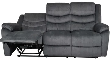 Olvani 3-personers reclinersofa i stof elektrisk - Grå - Møbler - Sofaer - 3 personers sofa
