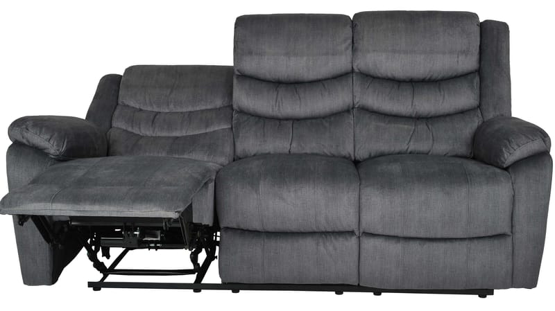 Olvani 3-personers reclinersofa i stof elektrisk - Grå - Møbler - Sofaer - Recliner sofaer