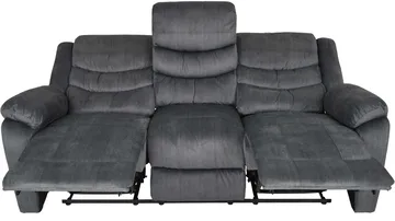 Olvani 3-personers reclinersofa i stof elektrisk - Grå - Møbler - Sofaer - 3 personers sofa