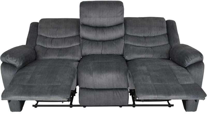 Olvani 3-personers reclinersofa i stof elektrisk - Grå - Møbler - Sofaer - Recliner sofaer